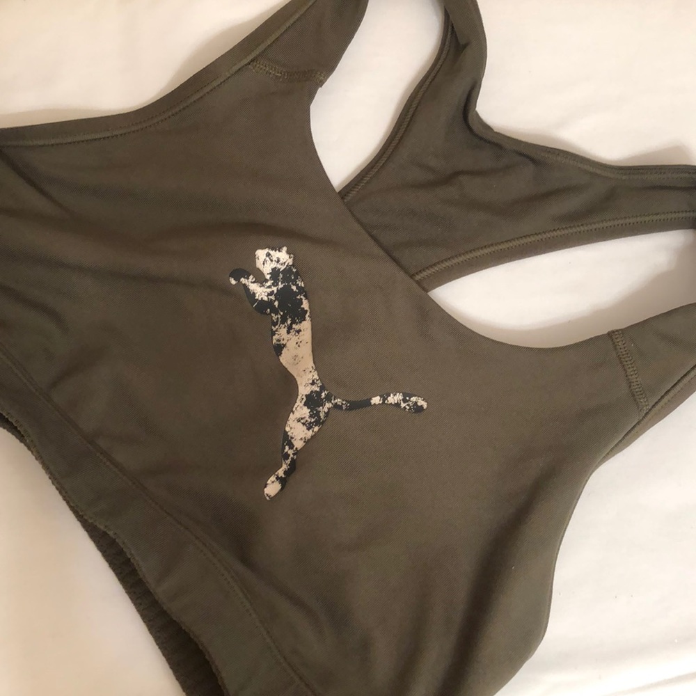 Puma Olive Green Like Sports Bra